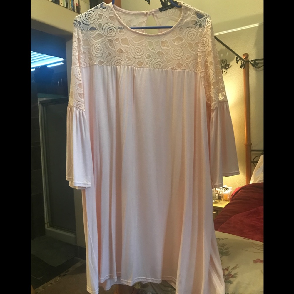 Boohoo light pink tunic in Jersey cotton